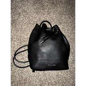 Michael Michael Kors - Black Pebbled Leather Drawstring Backpack